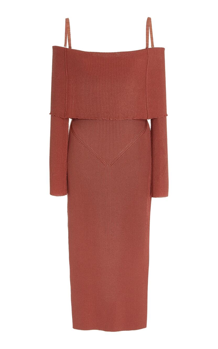 Anna October Elegant Terracotta Vika Midi Dress Size M NWT